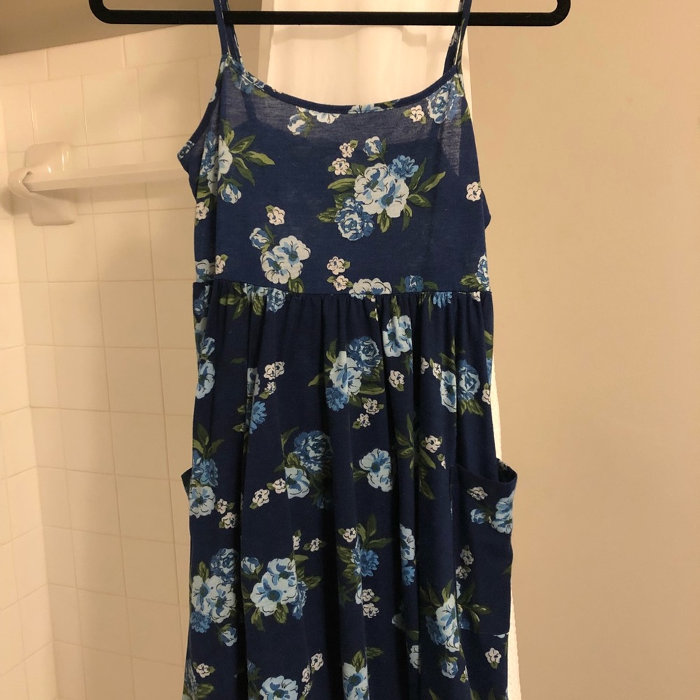 Dark blue floral dress